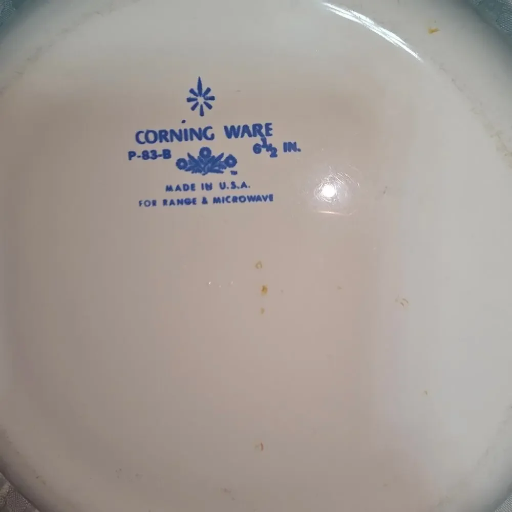 VINTAGE CORNING WARE BLUE CORNFLOWER SET 2 SAUCEPANS WITH LID 6.5